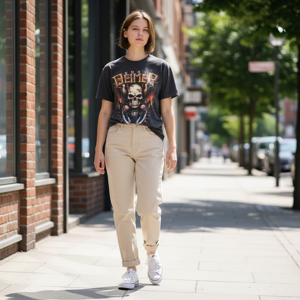 "Biker Skull" Reverse T-Shirt