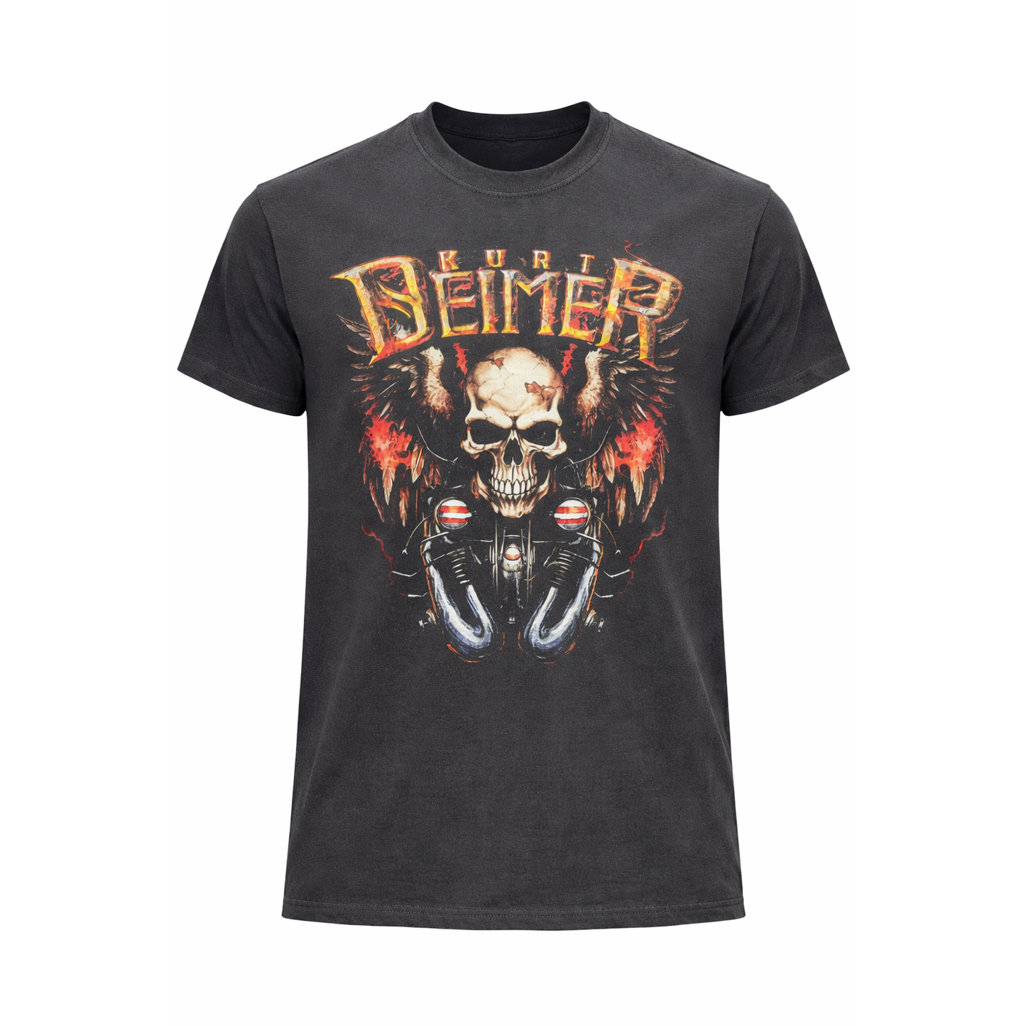 "Biker Skull" Reverse T-Shirt