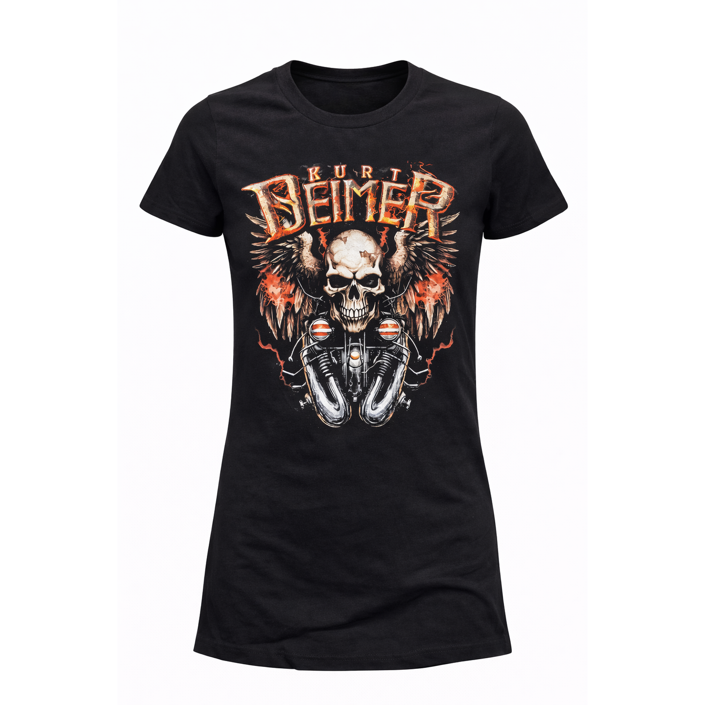 Womens "Biker Skull" T-Shirt