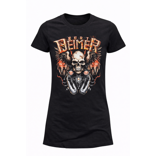 Womens "Biker Skull" T-Shirt