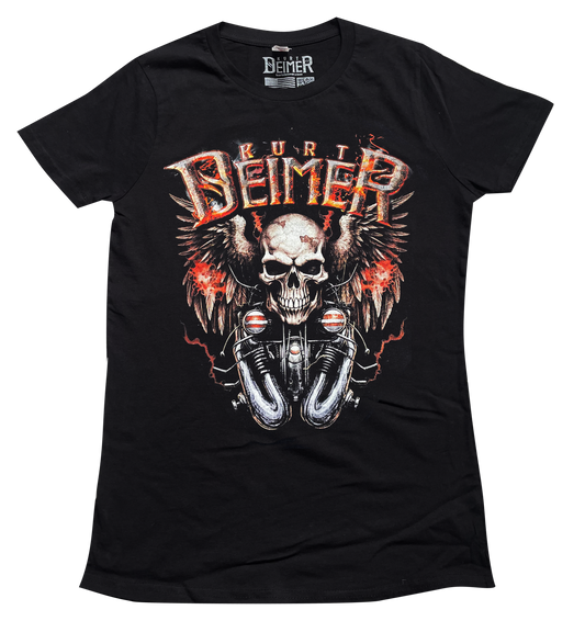 Womens "Biker Skull" T-Shirt